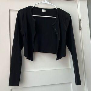Sunday Best black cropped button up cardigan size small, like new condition